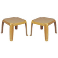 Teak Brown Patio End Table Set of 2 Z428