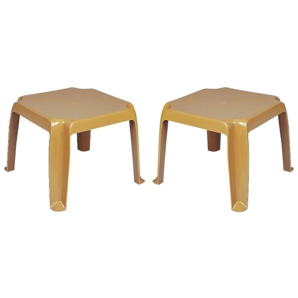 Teak Brown Patio End Table Set of 2 Z428