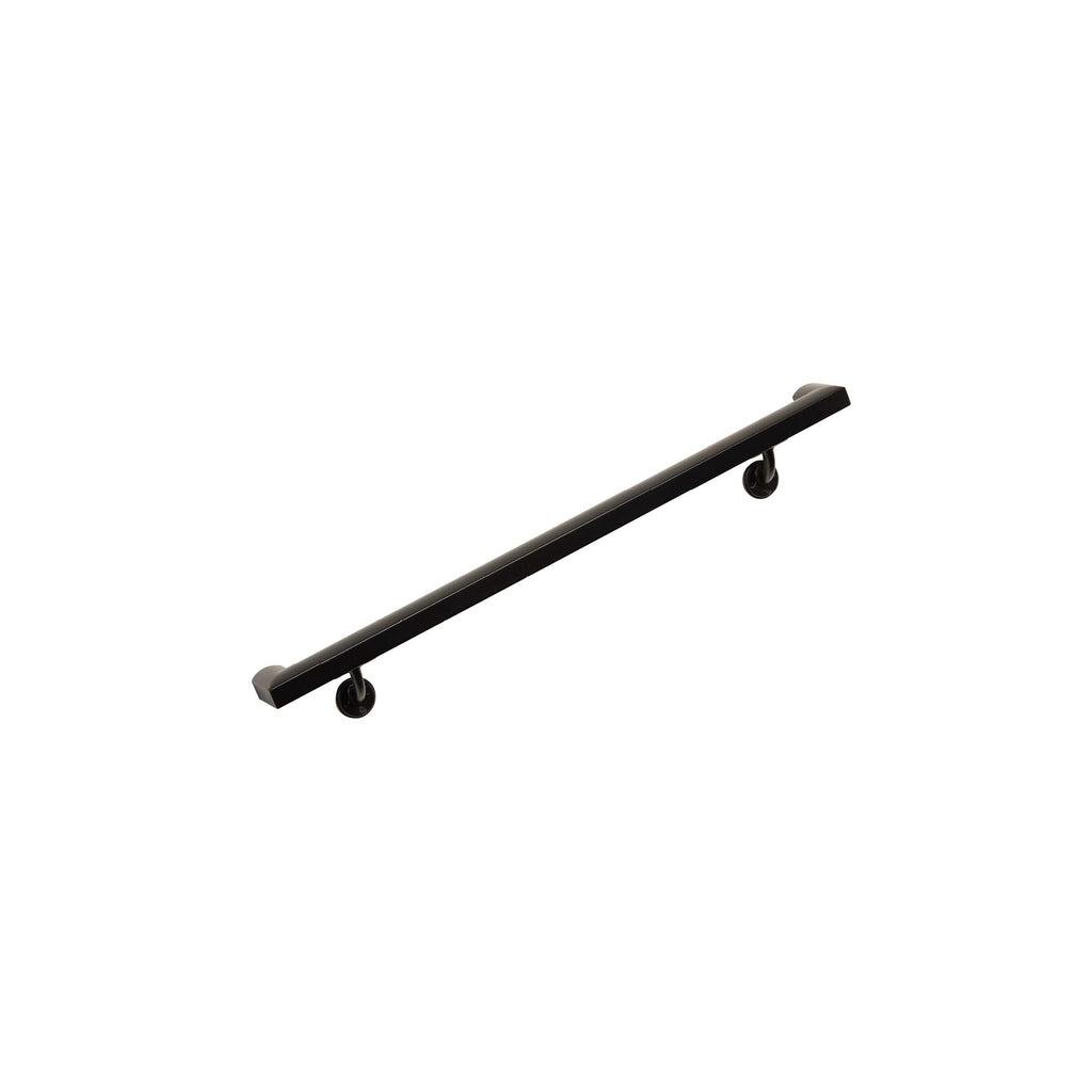 Aluminum Handrail Kit with Wall Mount Brackets, Black Textured, 3' Length F267903