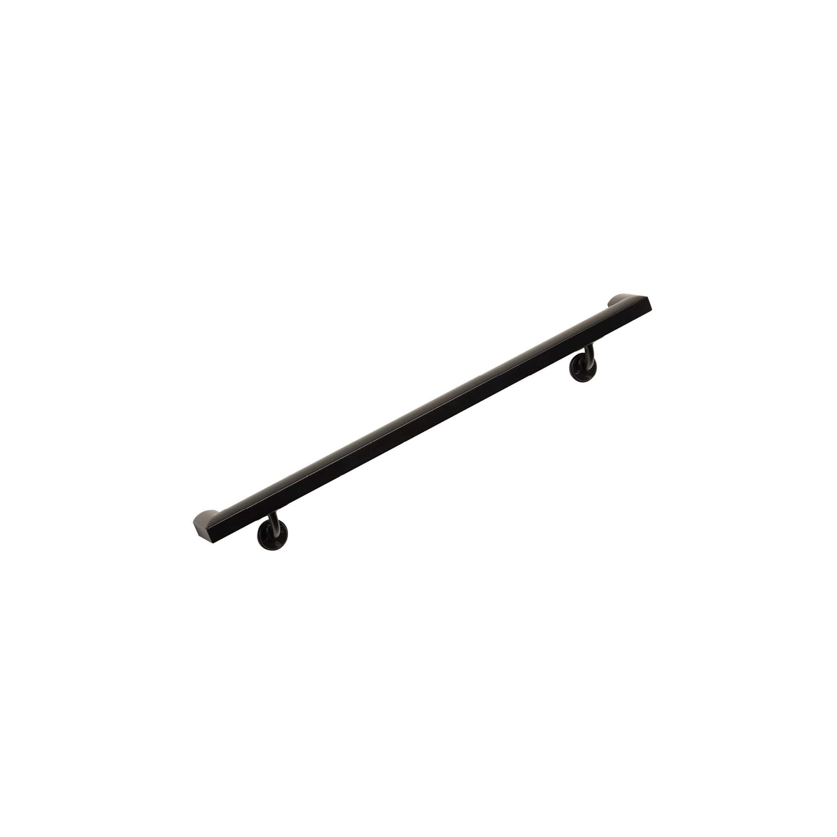 Aluminum Handrail Kit with Wall Mount Brackets, Black Textured, 3' Length F267903