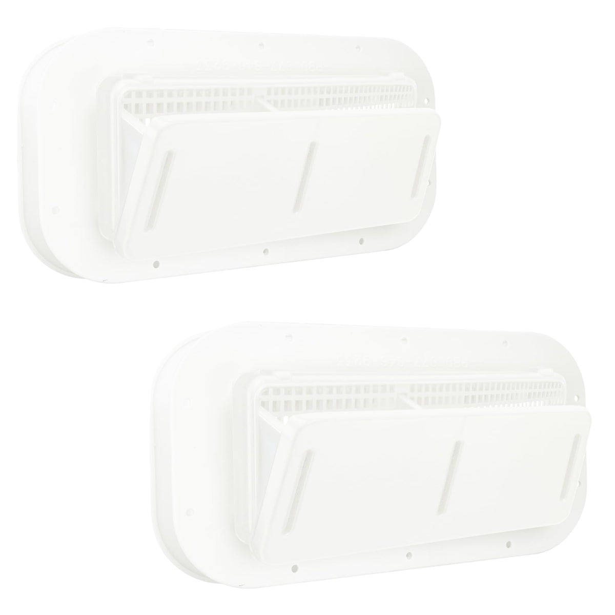 Two Way Plastic Vent with Trim Ring and Built-in Screen, 2 Pack, White B761054
