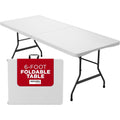 6ft White Plastic Folding Table Z15029