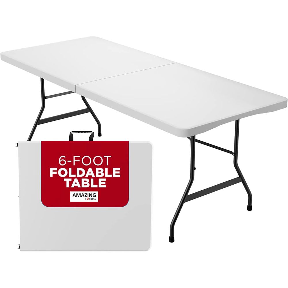 6ft White Plastic Folding Table Z15029