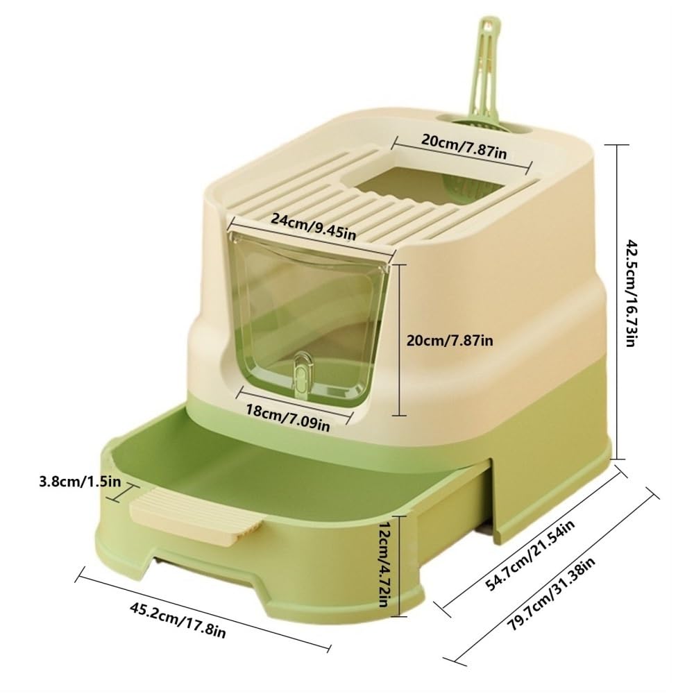 Enclosed Top-Entry Cat Litter Box with Scoop E21281