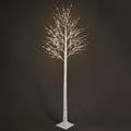 8 Ft White Pre-Lit Birch Tree with 132 Warm White LED B13030