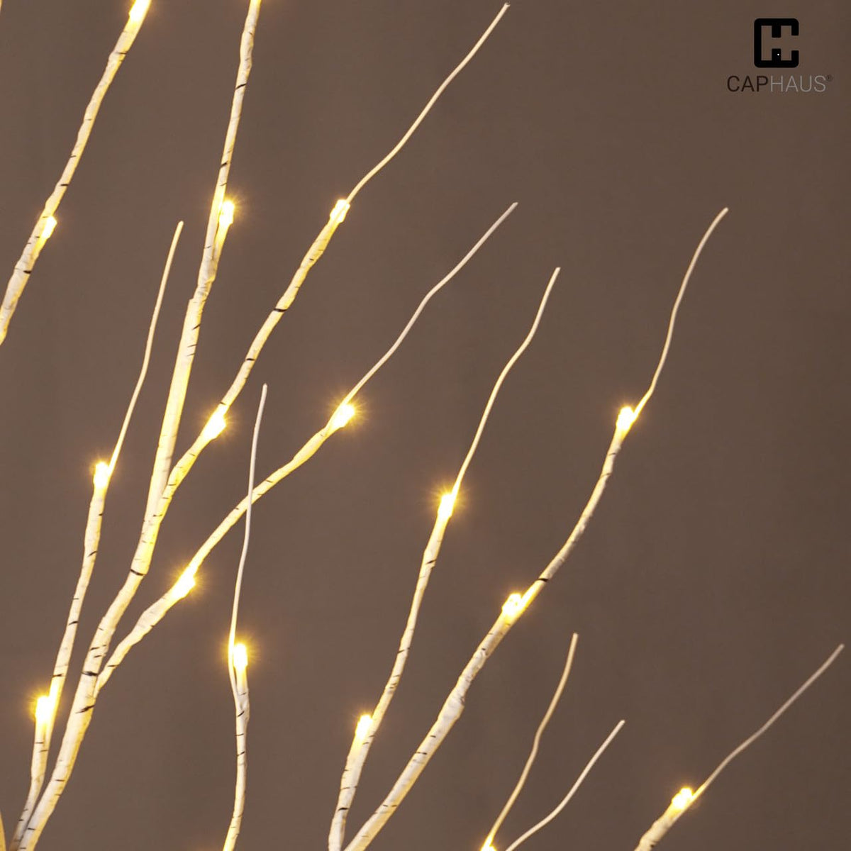 8 Ft White Pre-Lit Birch Tree with 132 Warm White LED B13030