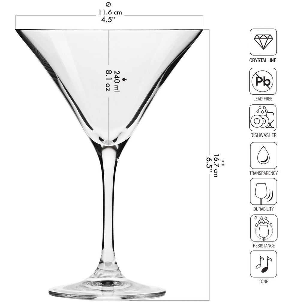 Martini Glasses Set of 6, 5.1 oz N2134