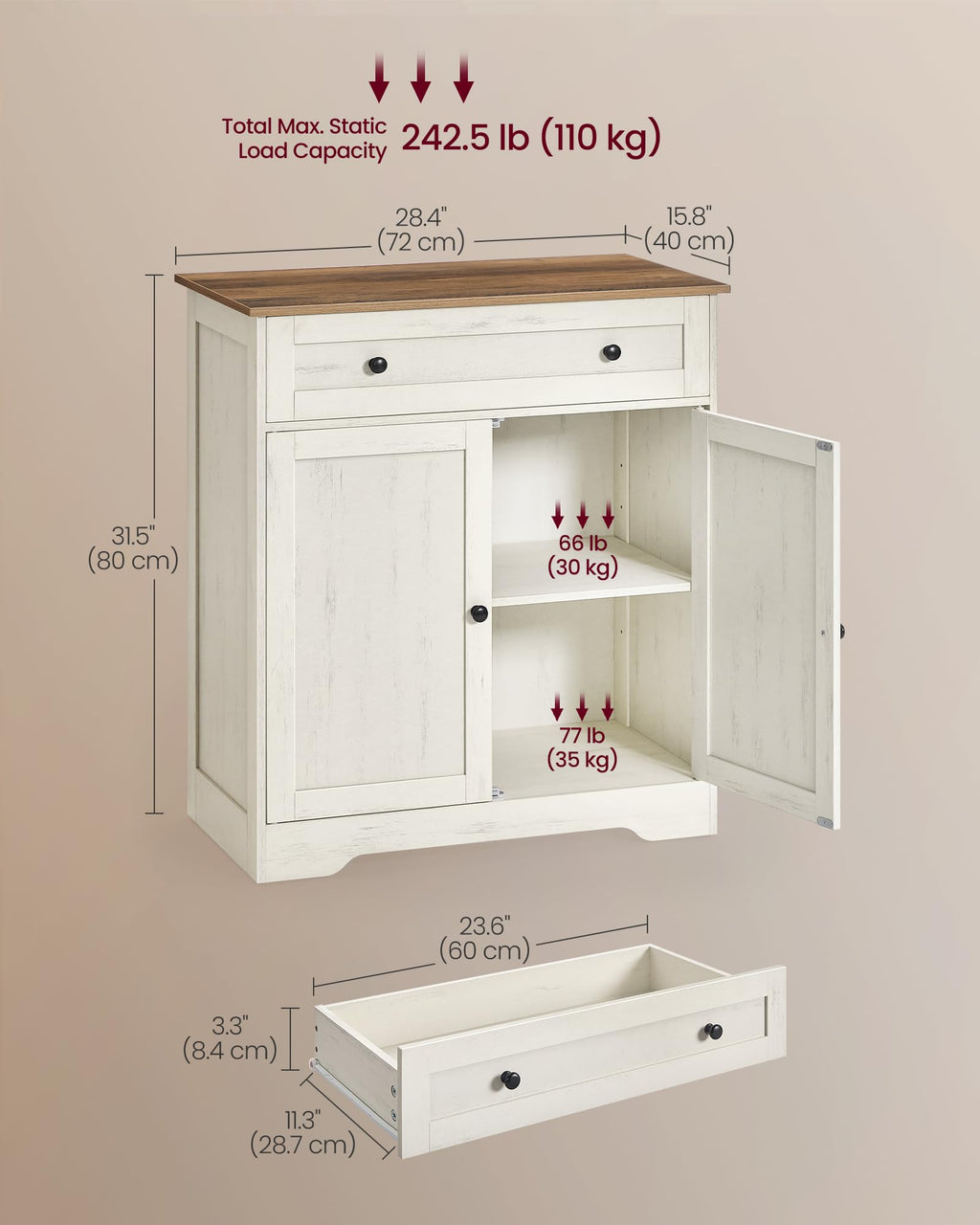 Buffet Cabinet, Sideboard, 2 Doors N7437