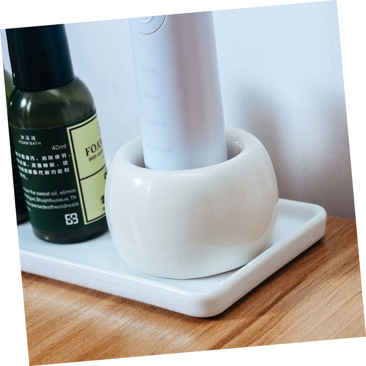 2-Pack White Ceramic Electric Toothbrush Holder Stand L846864