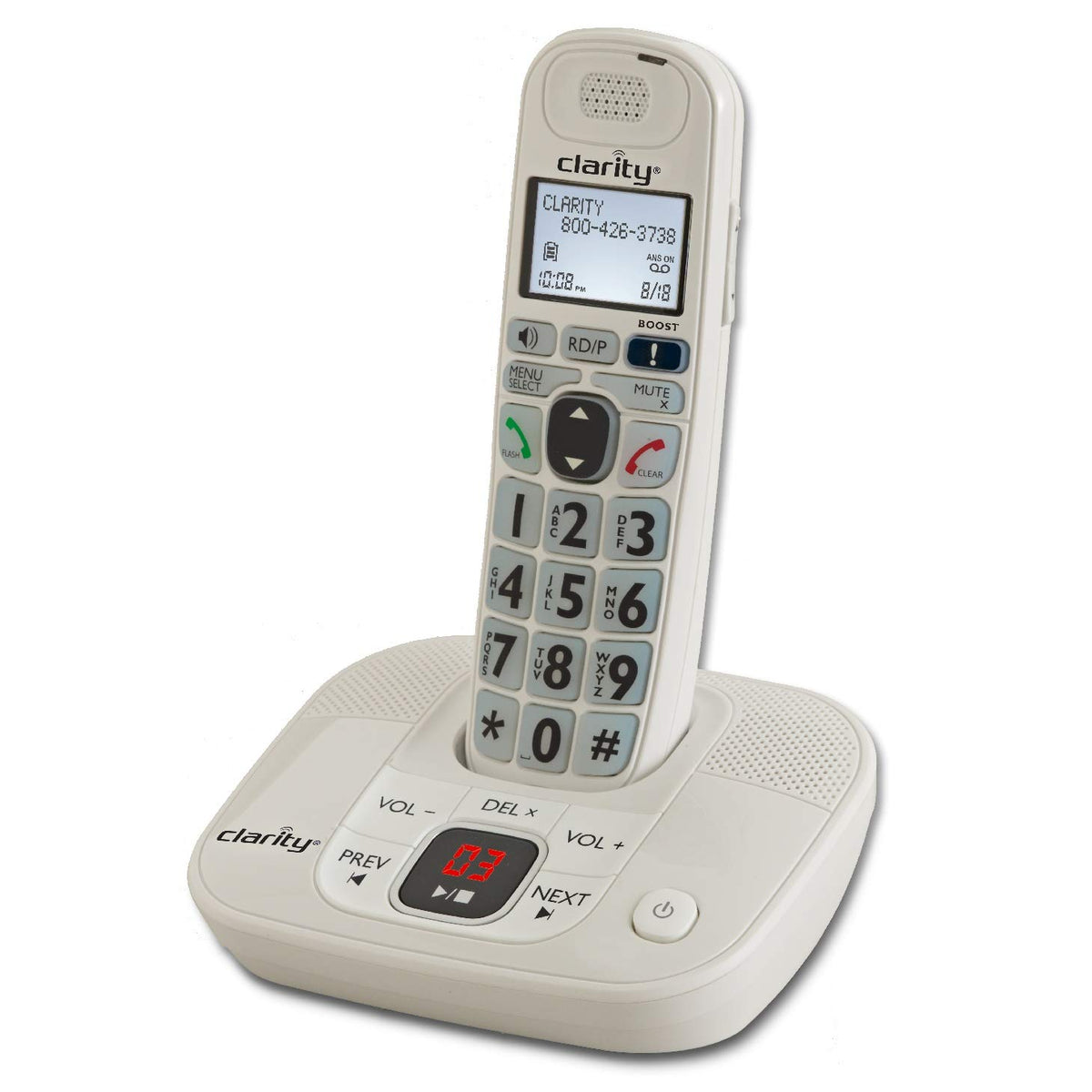 White Cordless Phone with Digital Answering System B30155