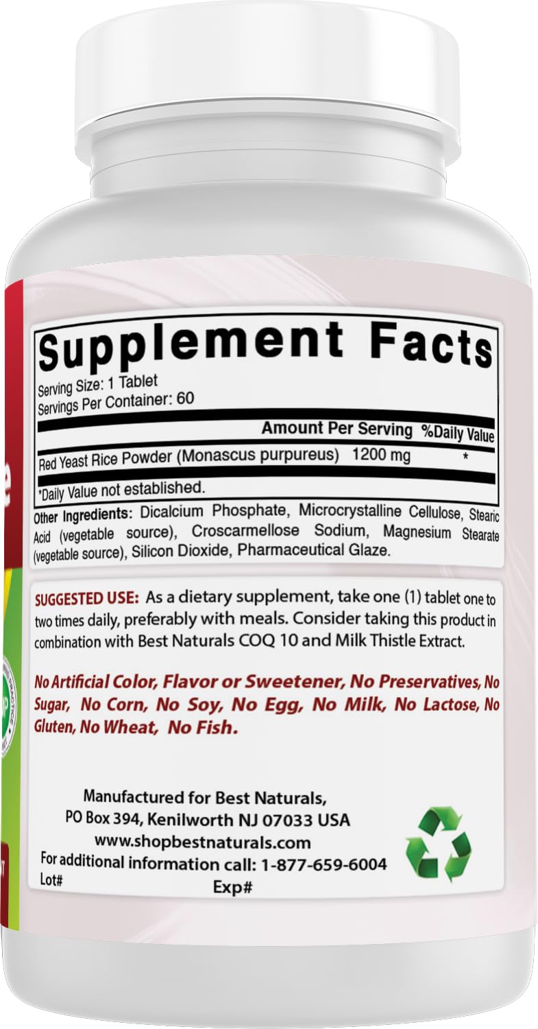 Red Yeast Rice 1200 Mg 60 Tablets X264