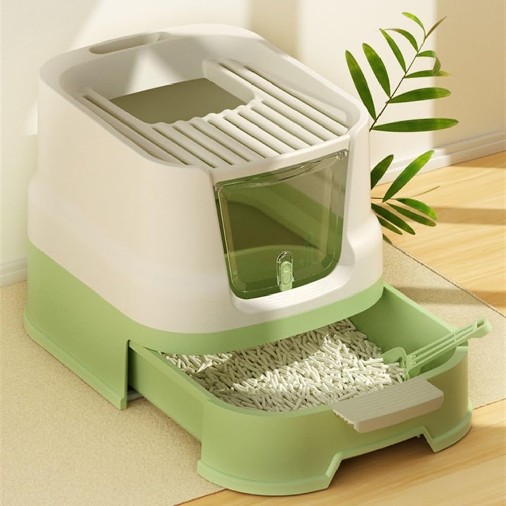 Enclosed Top-Entry Cat Litter Box with Scoop E21281
