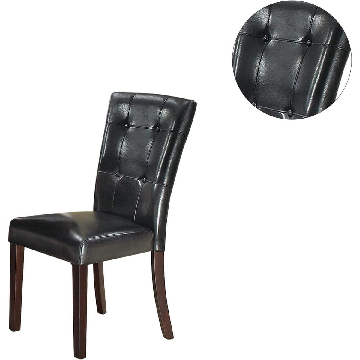 Black Faux Leather Dining Chairs Set of 2 X594787