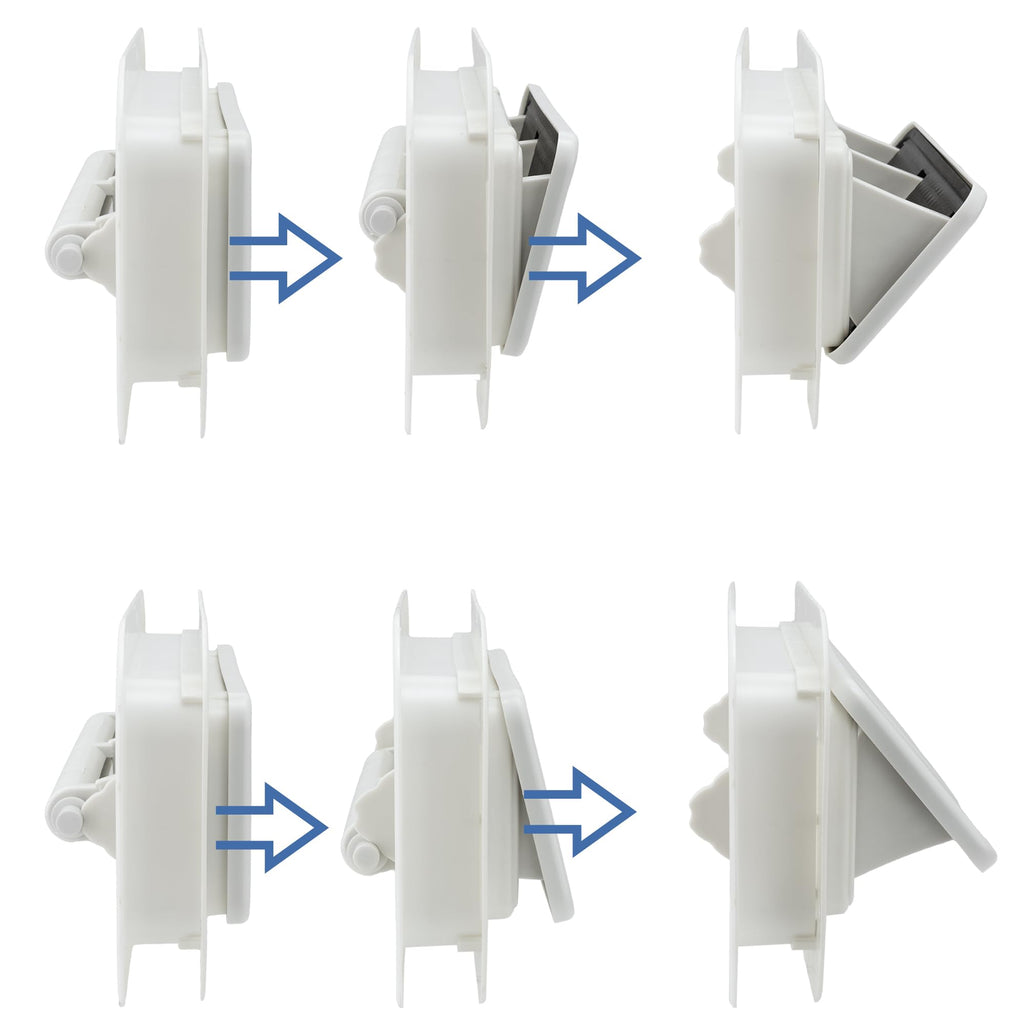 Two Way Plastic Vent with Trim Ring and Built-in Screen, 2 Pack, White B761054