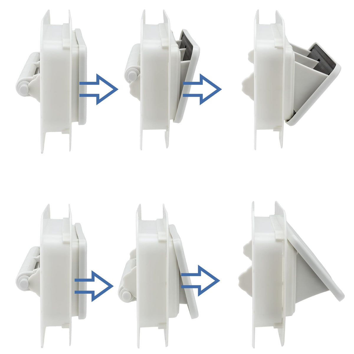 Two Way Plastic Vent with Trim Ring and Built-in Screen, 2 Pack, White B761054