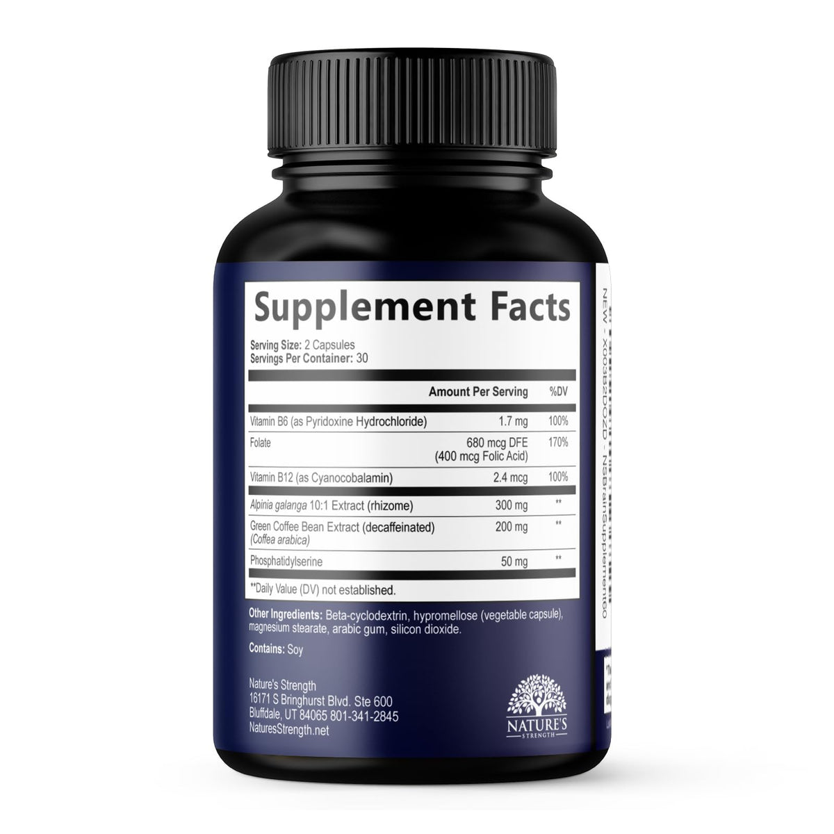 Brain Health Supplement with Bacopa, Phosphatidylserine & DMAE - 60 Capsules B8777