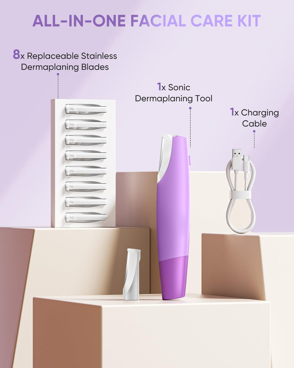 Dermaplaning Tool with 8 Blades F8944