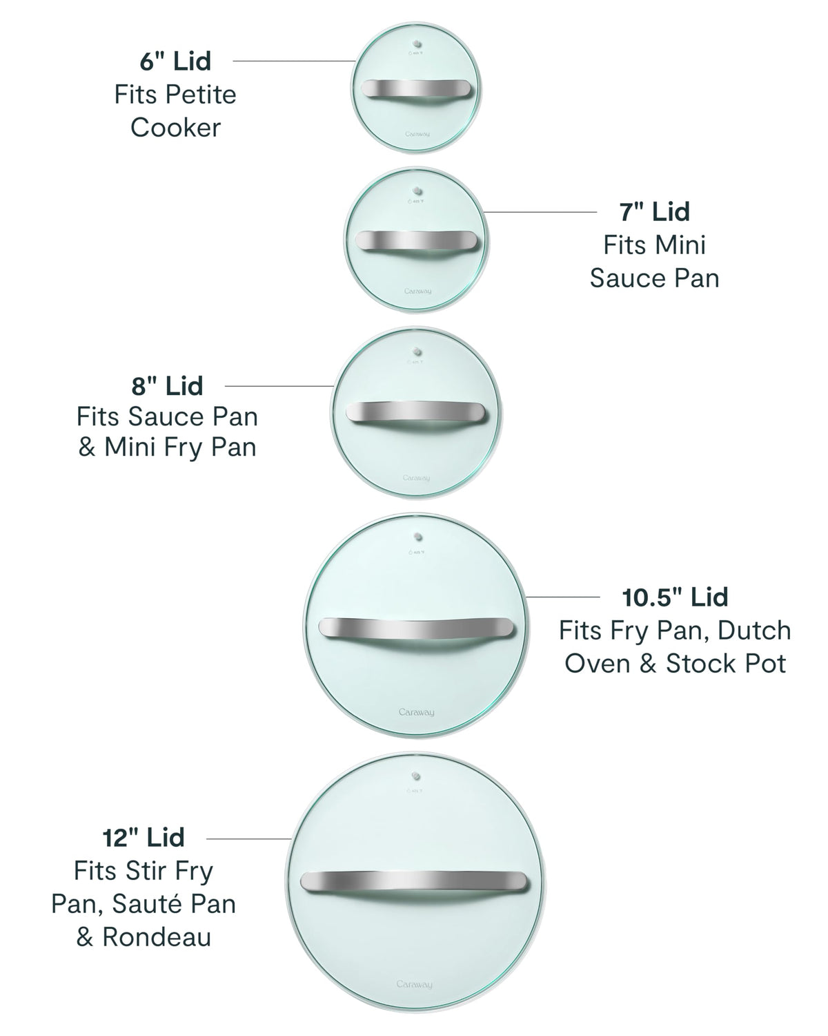 10.5" Tempered Glass Lid for Pots and Pans N421687