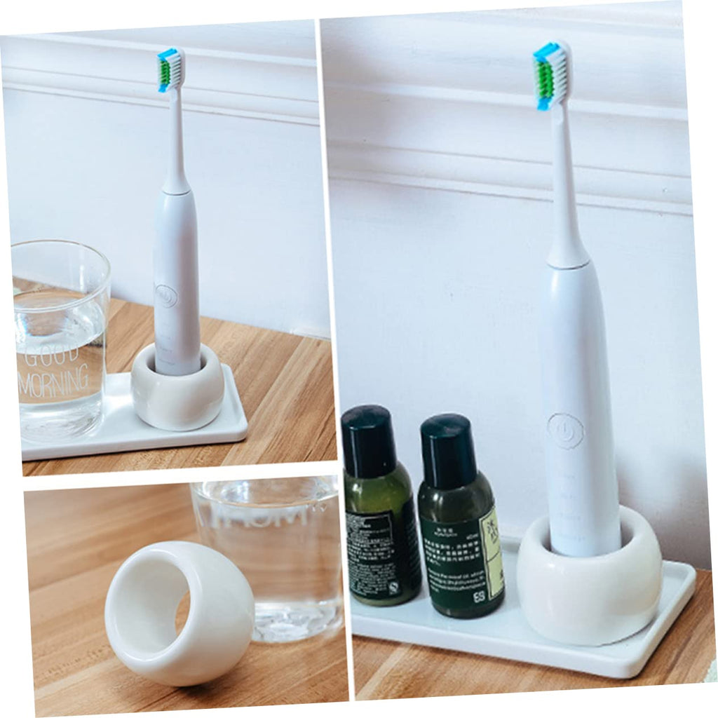 2-Pack White Ceramic Electric Toothbrush Holder Stand L846864