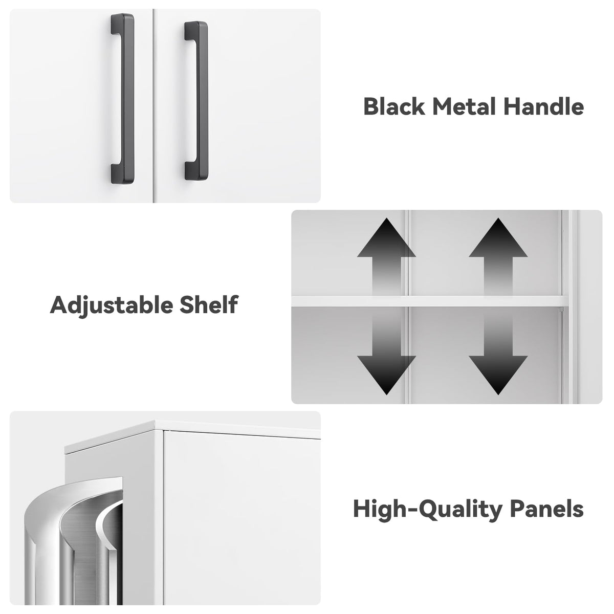 White Metal Wall Cabinet with Adjustable Shelf B950149
