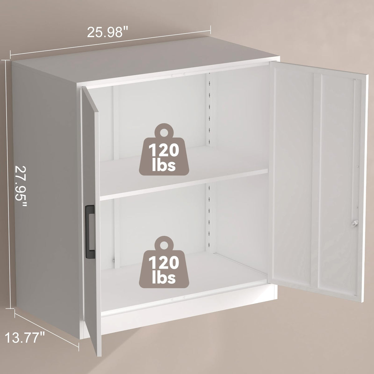 White Metal Wall Cabinet with Adjustable Shelf B950149