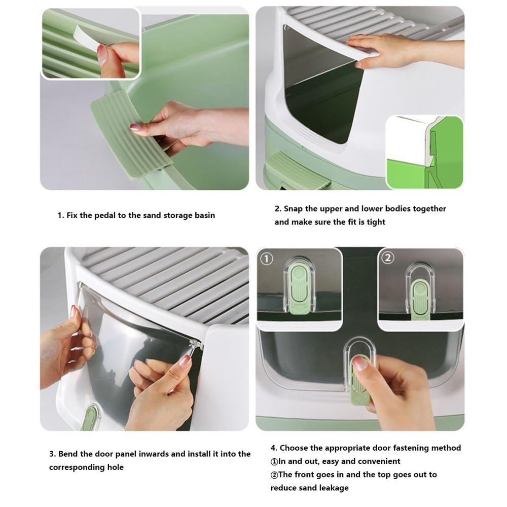 Enclosed Top-Entry Cat Litter Box with Scoop E21281