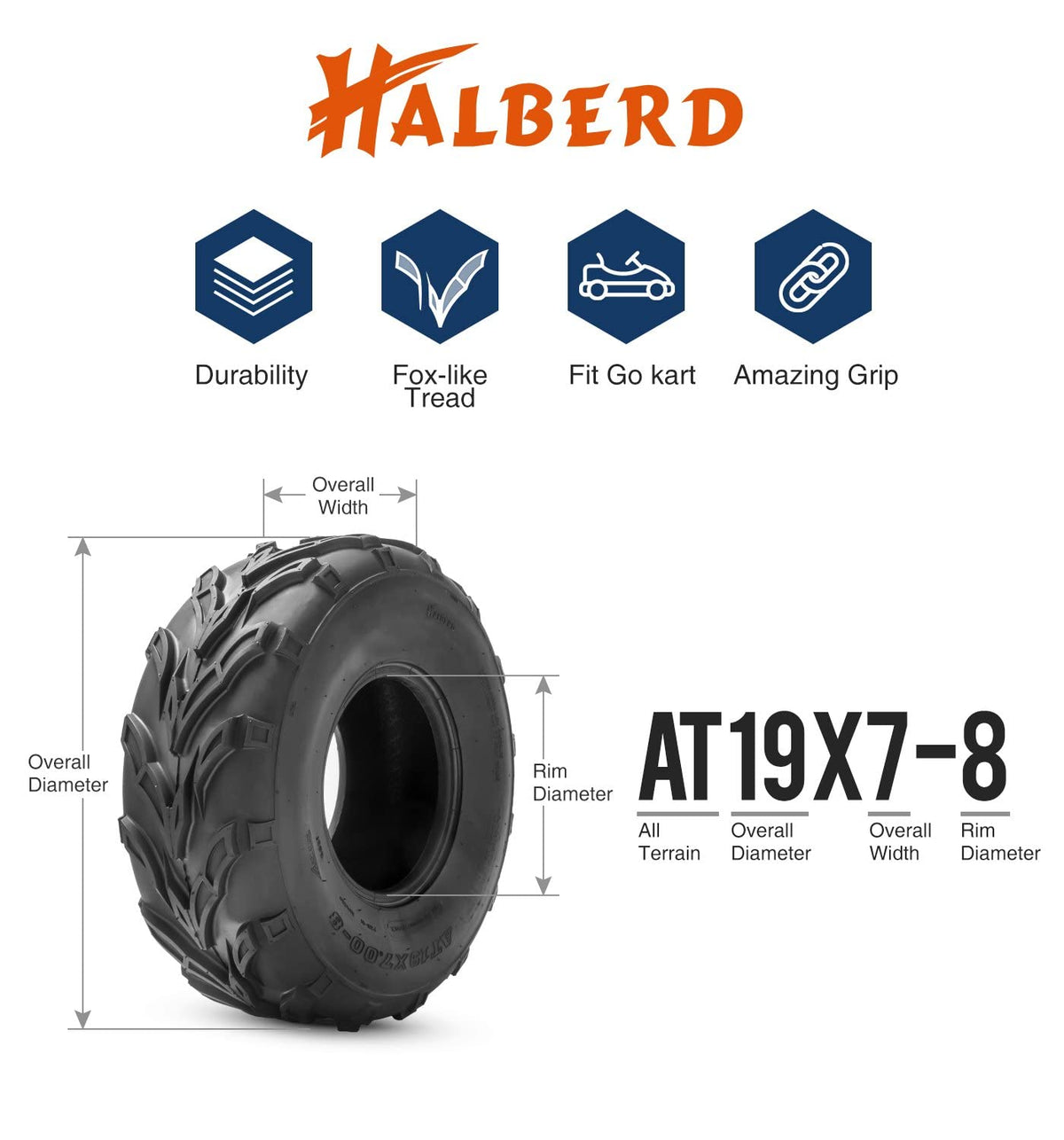19x7-8 Tubeless ATV Tire Y729439