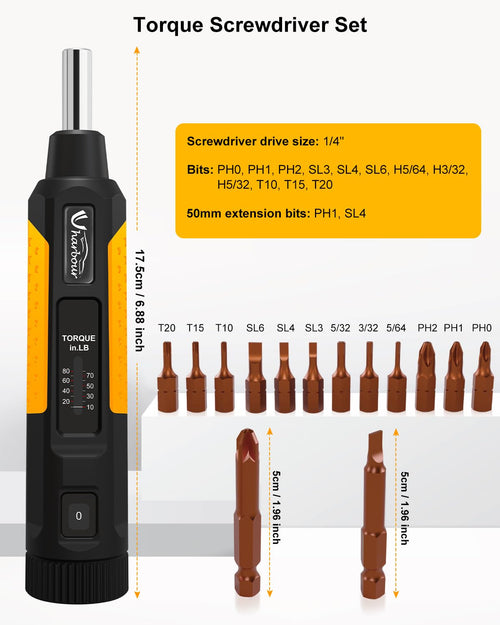 10-80 in.lb Torque Screwdriver Set S33474