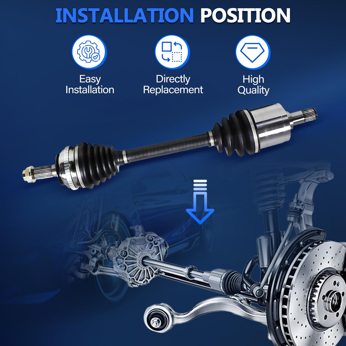 CV Axle Joint Assembly Front S341