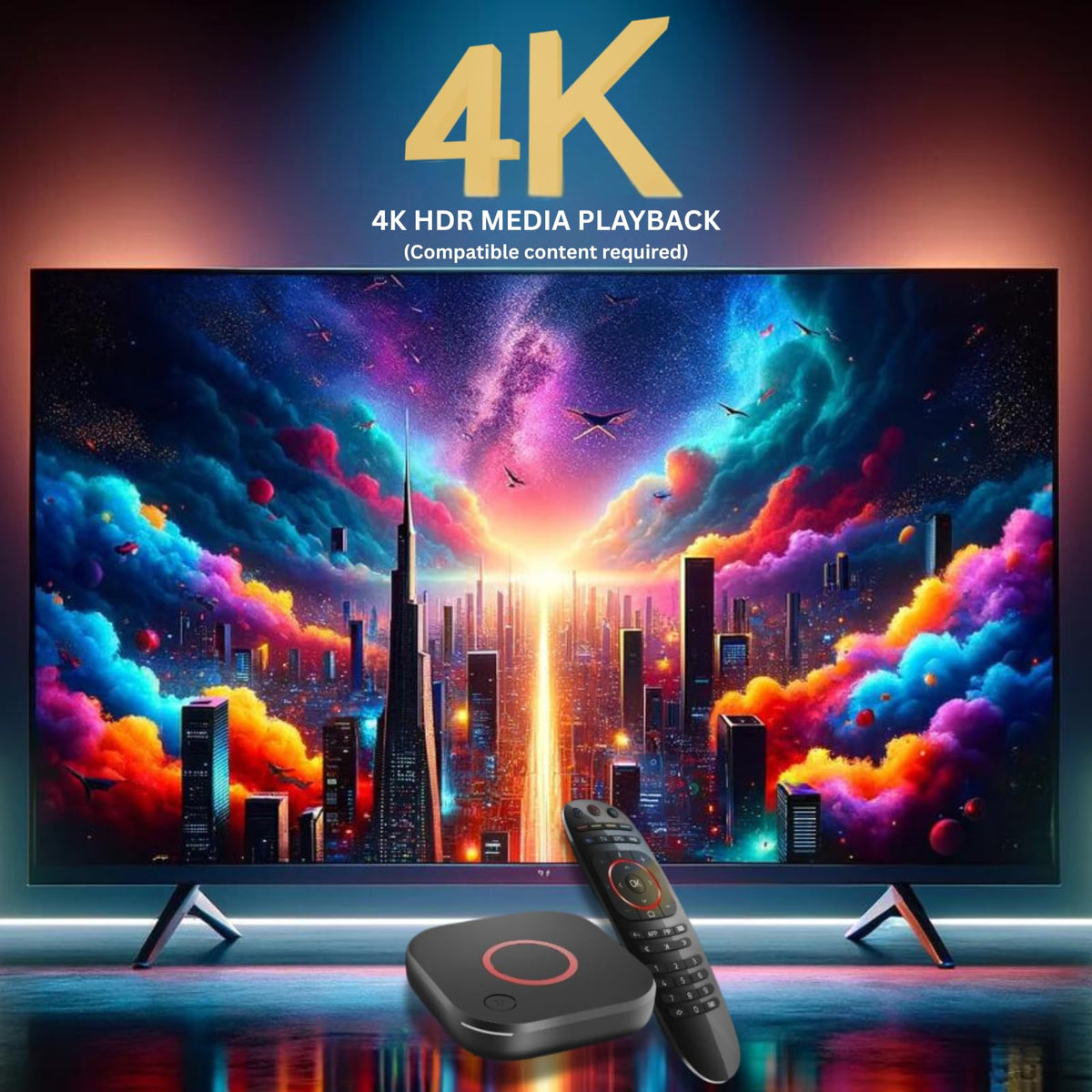 4K HDR TV Streaming Device with 1GB DDR4 RAM 4GB Flash Memory Dual-Band WiFi W291650
