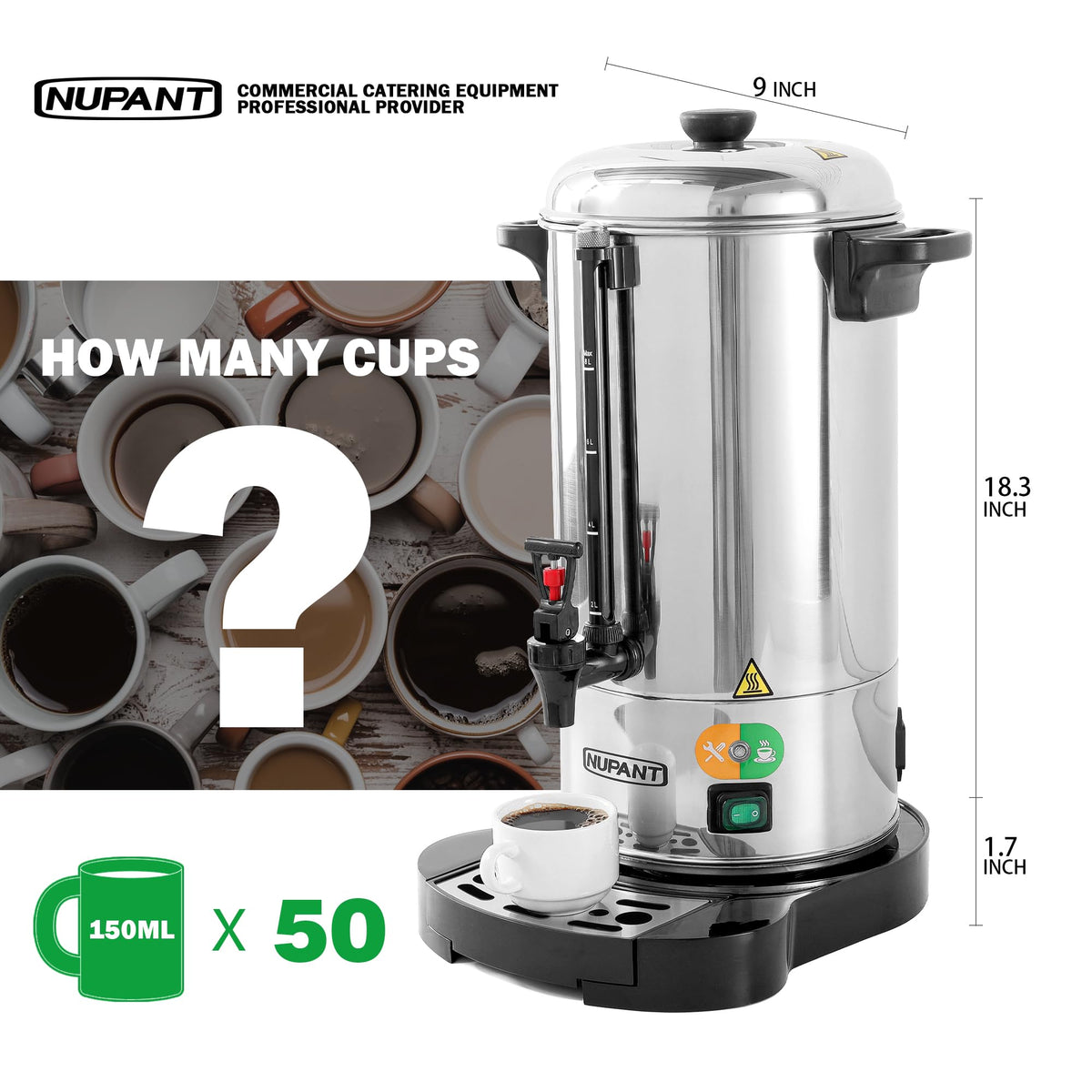 50 Cup Coffee Urn and 12-Cup Commercial Drip Coffee Maker with 2 Carafes T2710