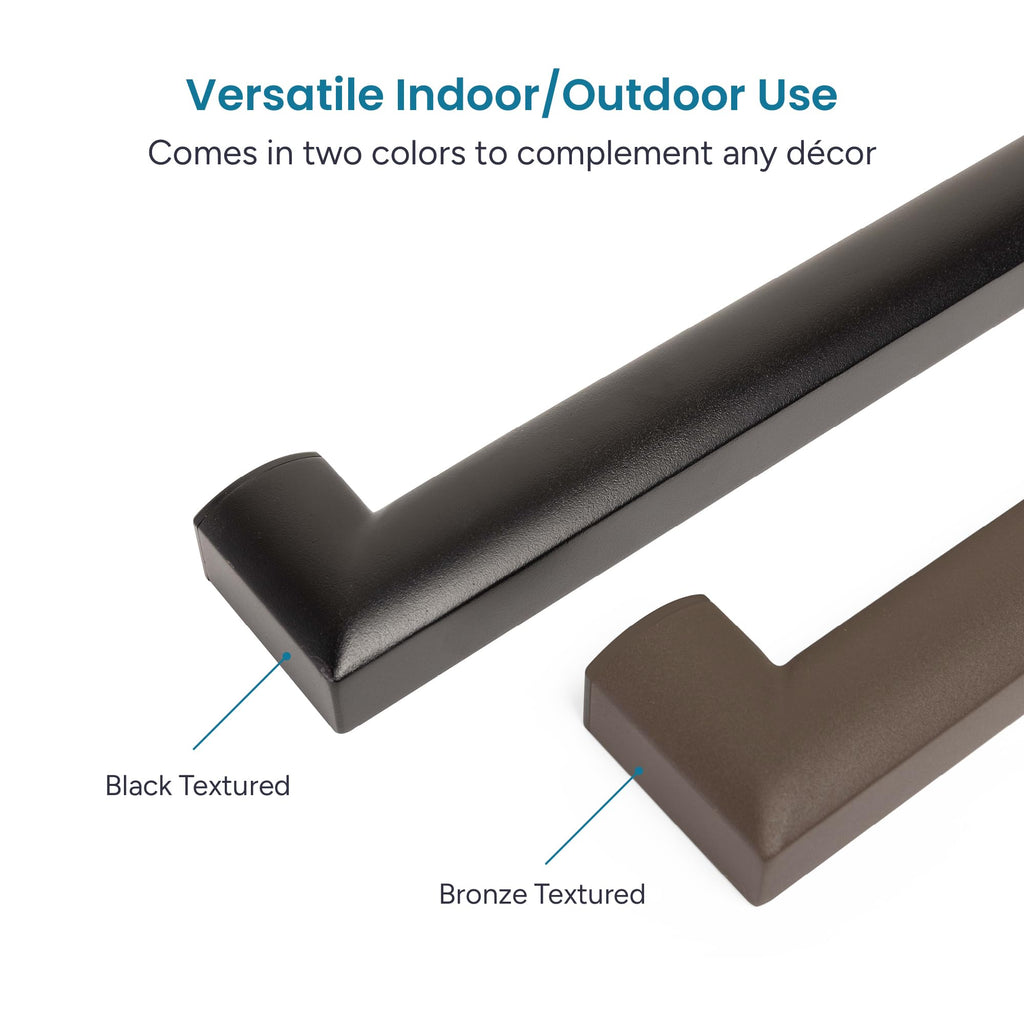 Aluminum Handrail Kit with Wall Mount Brackets, Black Textured, 3' Length F267903