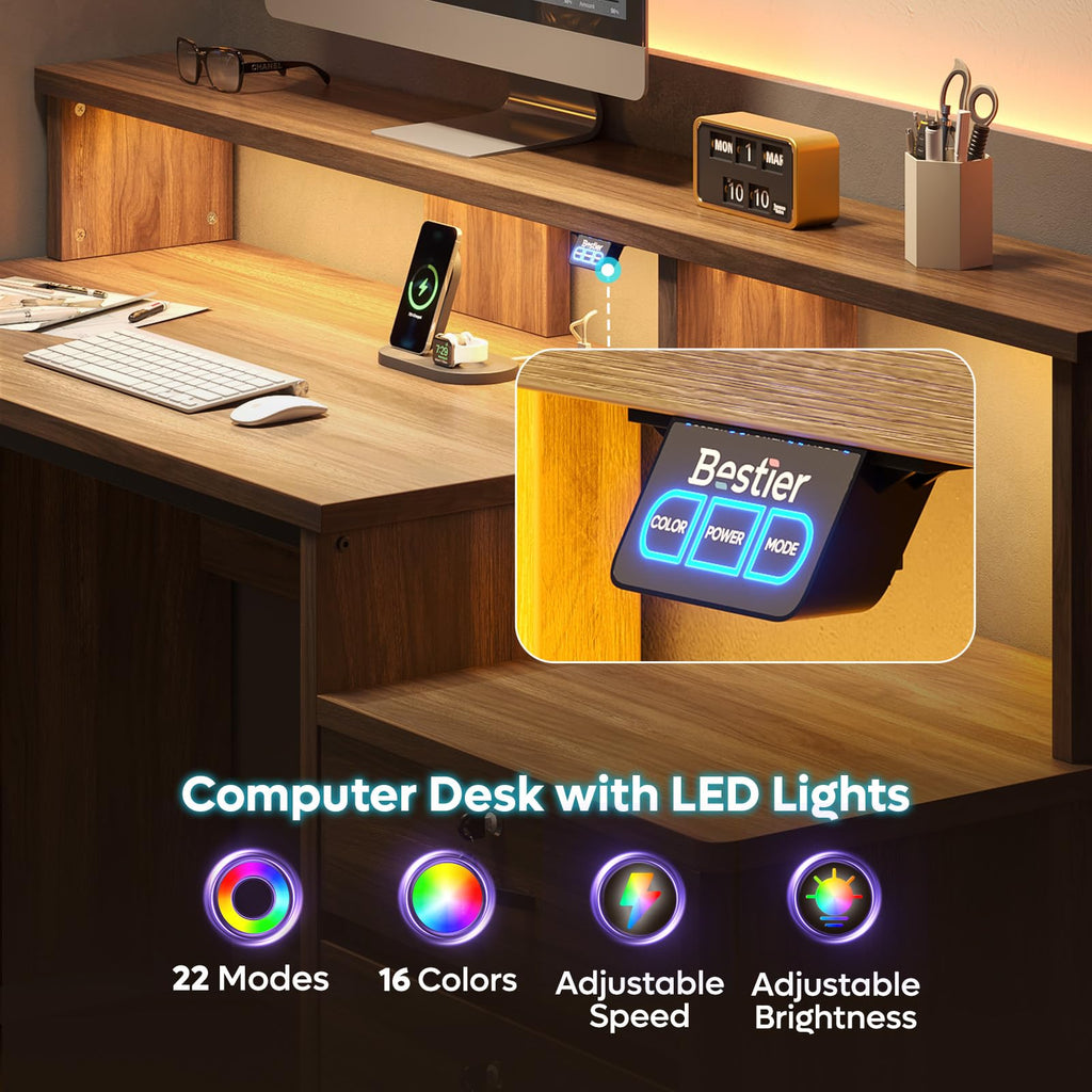 55-Inch Computer Desk with File Drawer C5462