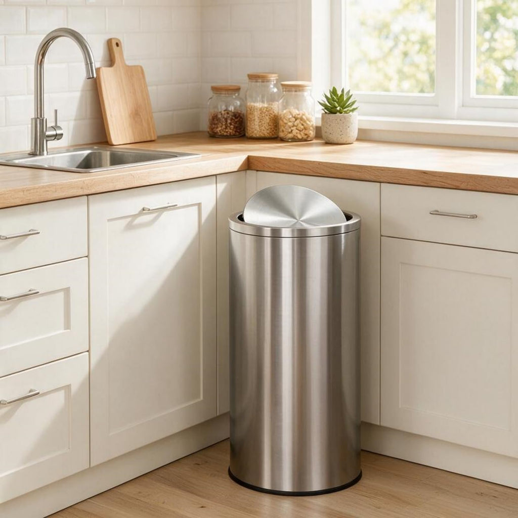 13.2 gal Stainless Steel Swing Top Trash Can E612577
