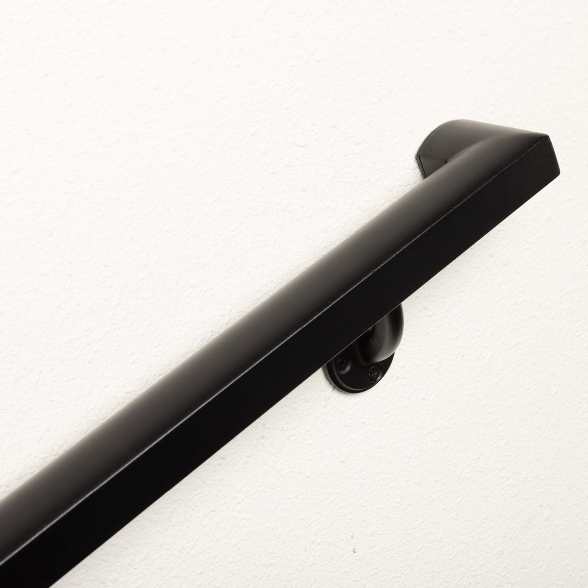 Aluminum Handrail Kit with Wall Mount Brackets, Black Textured, 3' Length F267903
