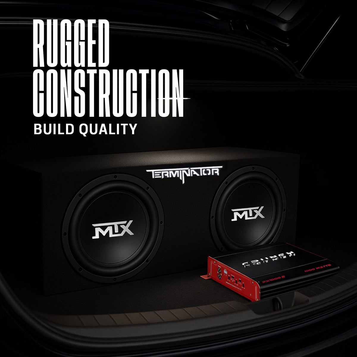 1000 Watt 2 Channel Amplifier with 12 Inch Subwoofer Enclosure I581901