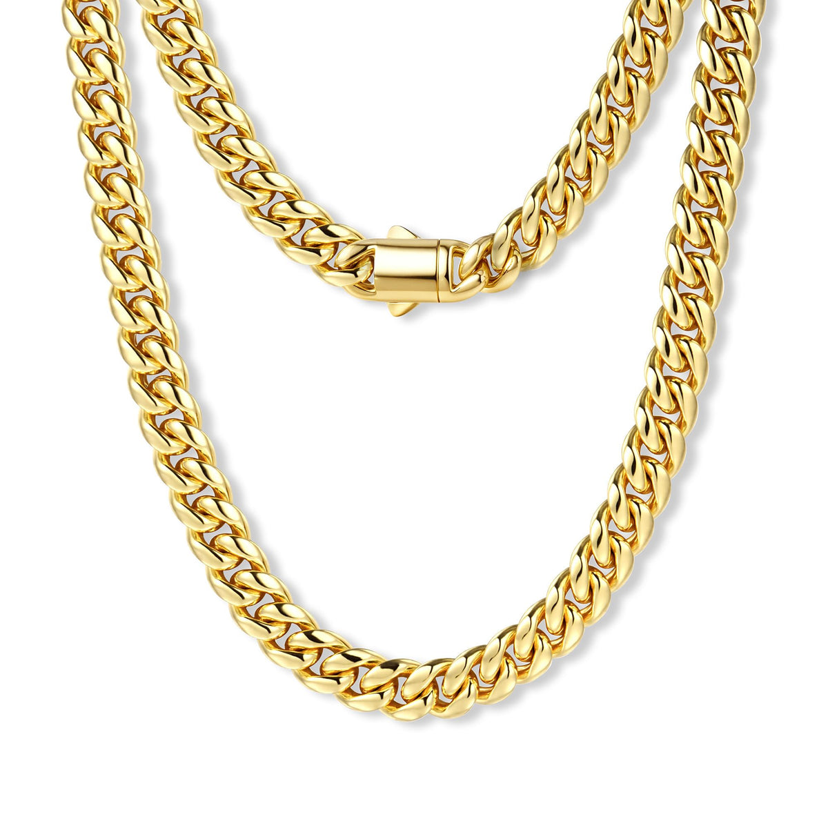 Gold Cuban Link Chain 5-14mm Stainless Steel T862