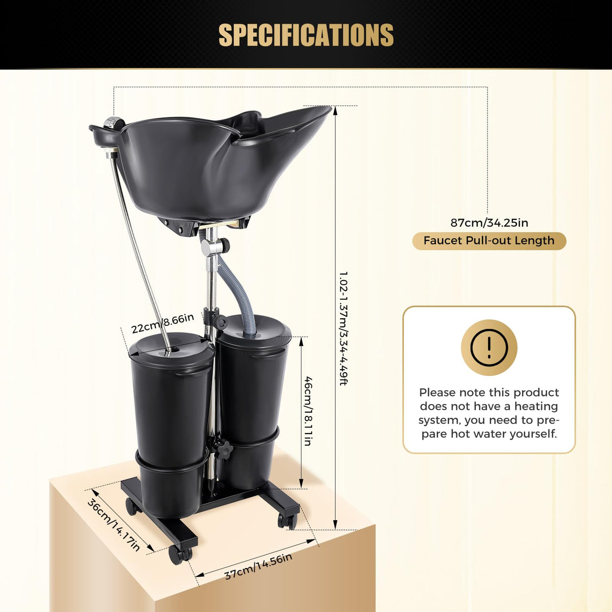 Portable Shampoo Bowl with Adjustable Height Z1660