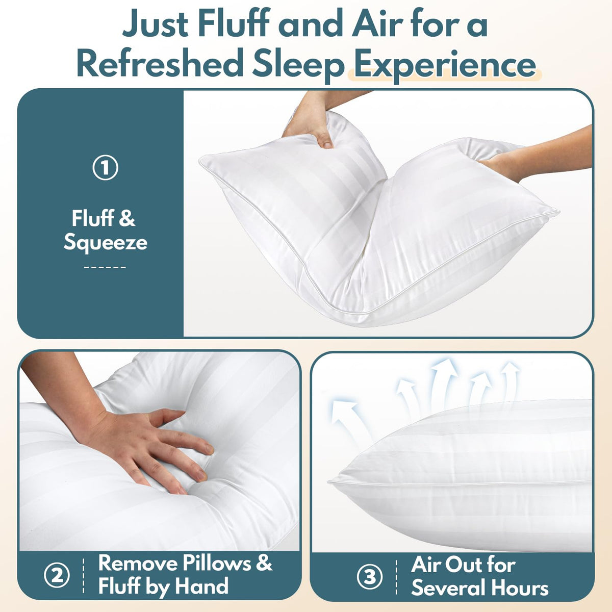 King Size Set of 2 Soft Sleeping Pillow Q879