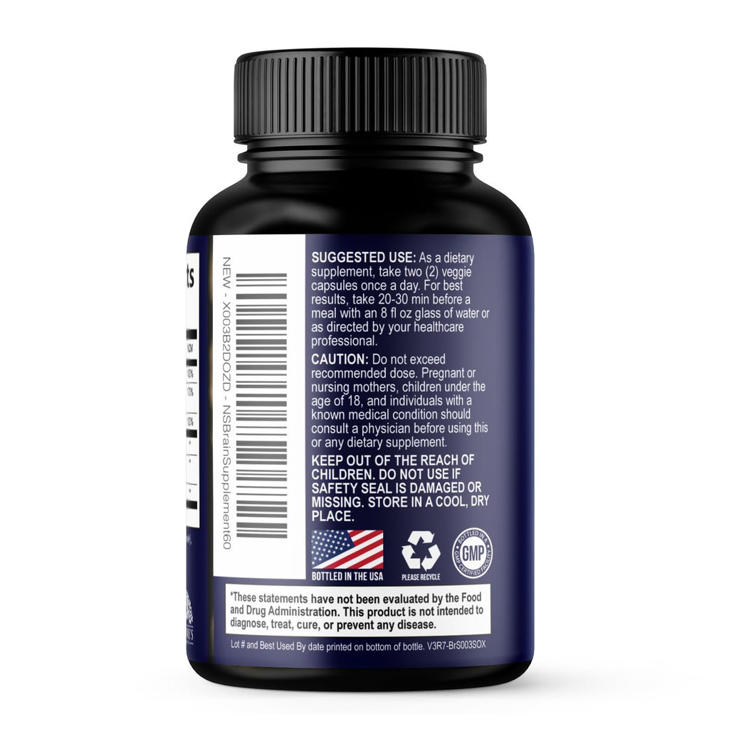 Brain Health Supplement with Bacopa, Phosphatidylserine & DMAE - 60 Capsules B8777