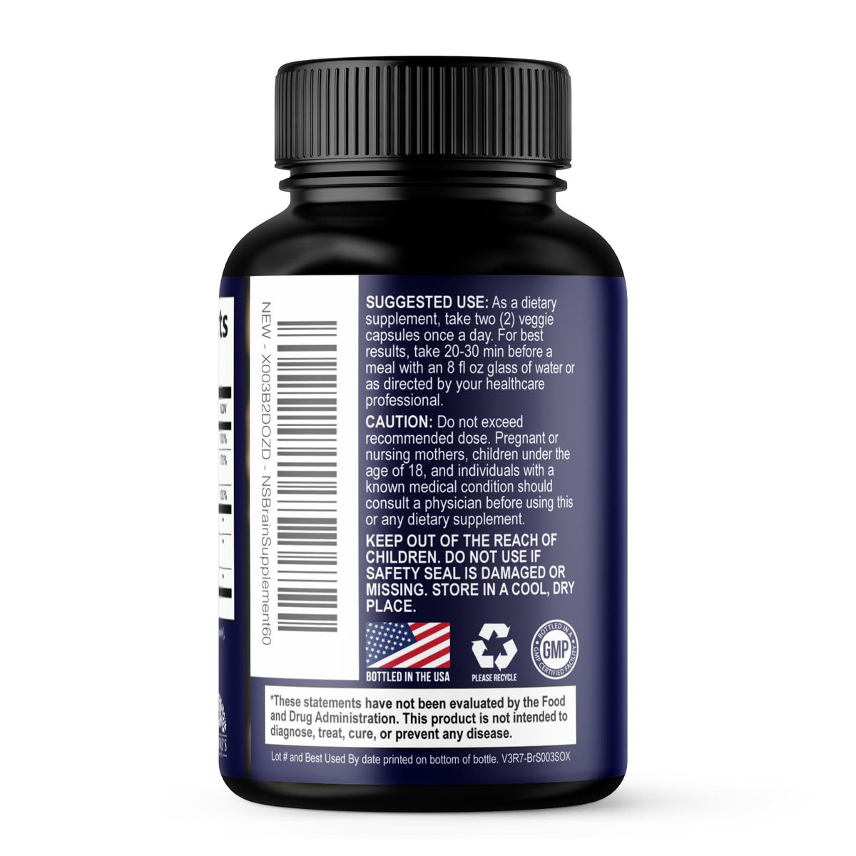 Brain Health Supplement with Bacopa, Phosphatidylserine & DMAE - 60 Capsules B8777