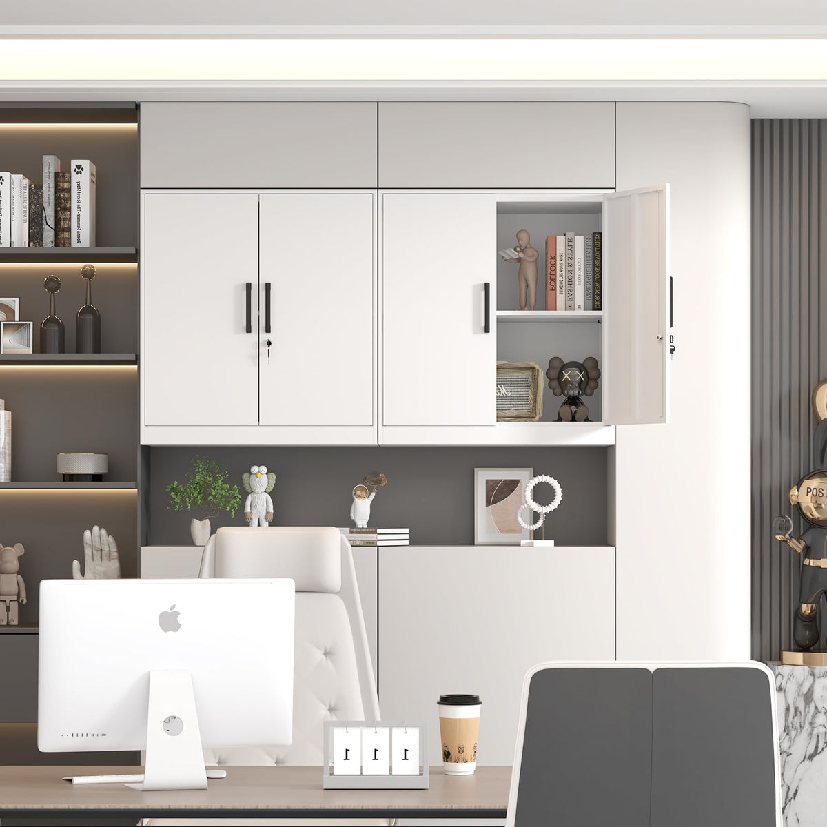 White Metal Wall Cabinet with Adjustable Shelf B950149