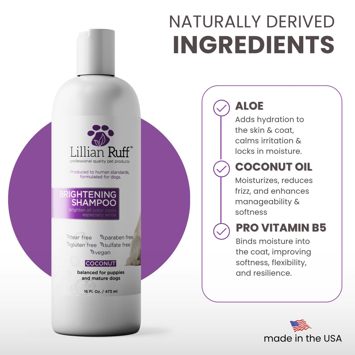 Brightening Dog Shampoo with Aloe & Provitamin B5 16oz Y61155