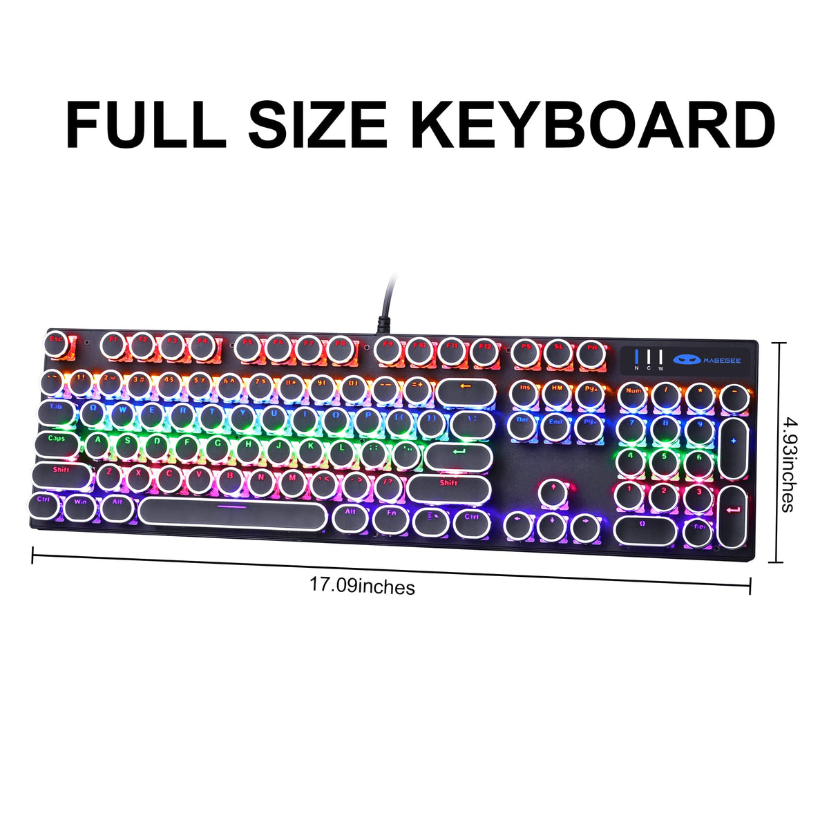 Black Retro Mechanical Gaming Keyboard with RGB Backlit X6514