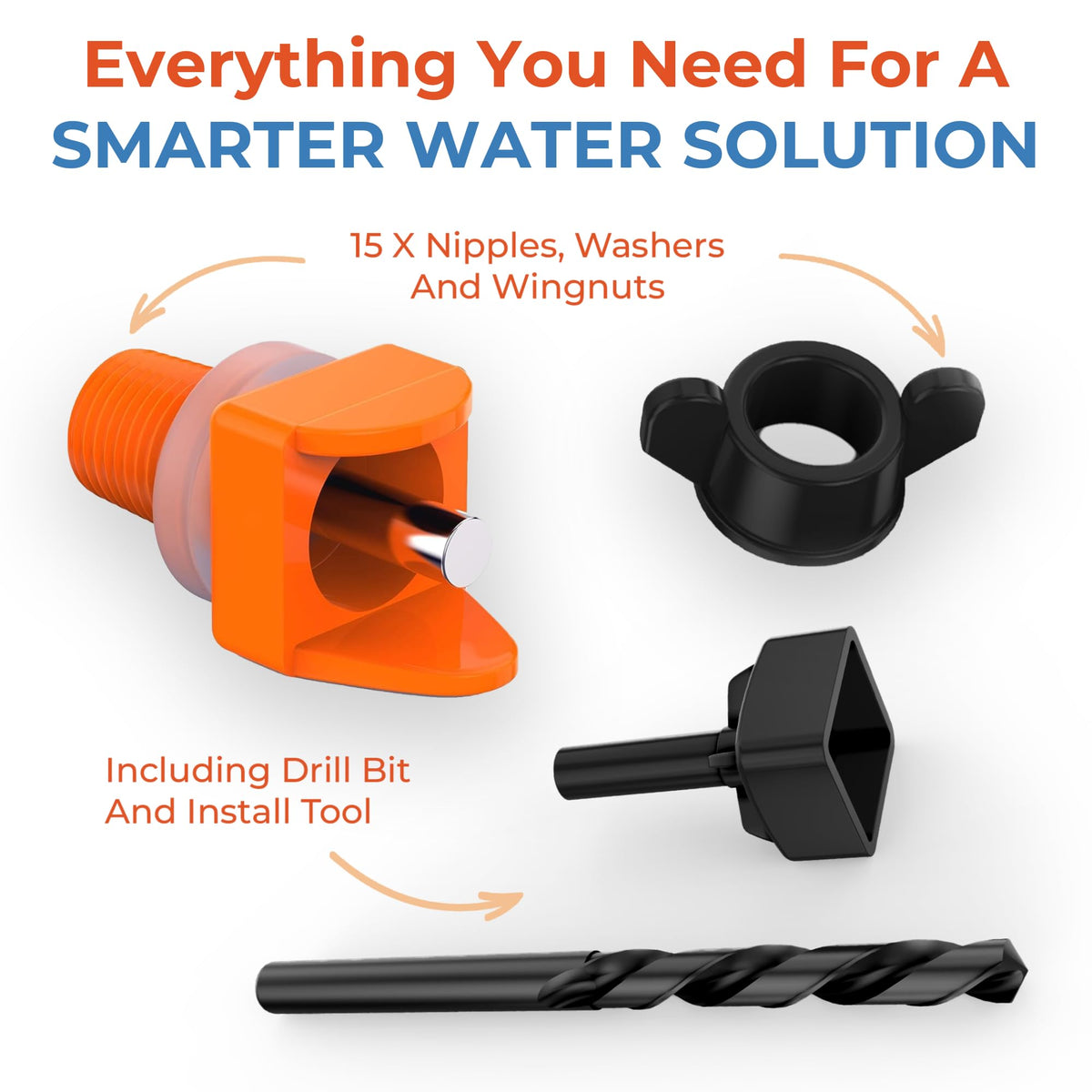 Orange Pack of 15 Chicken Nipple Waterer C87195
