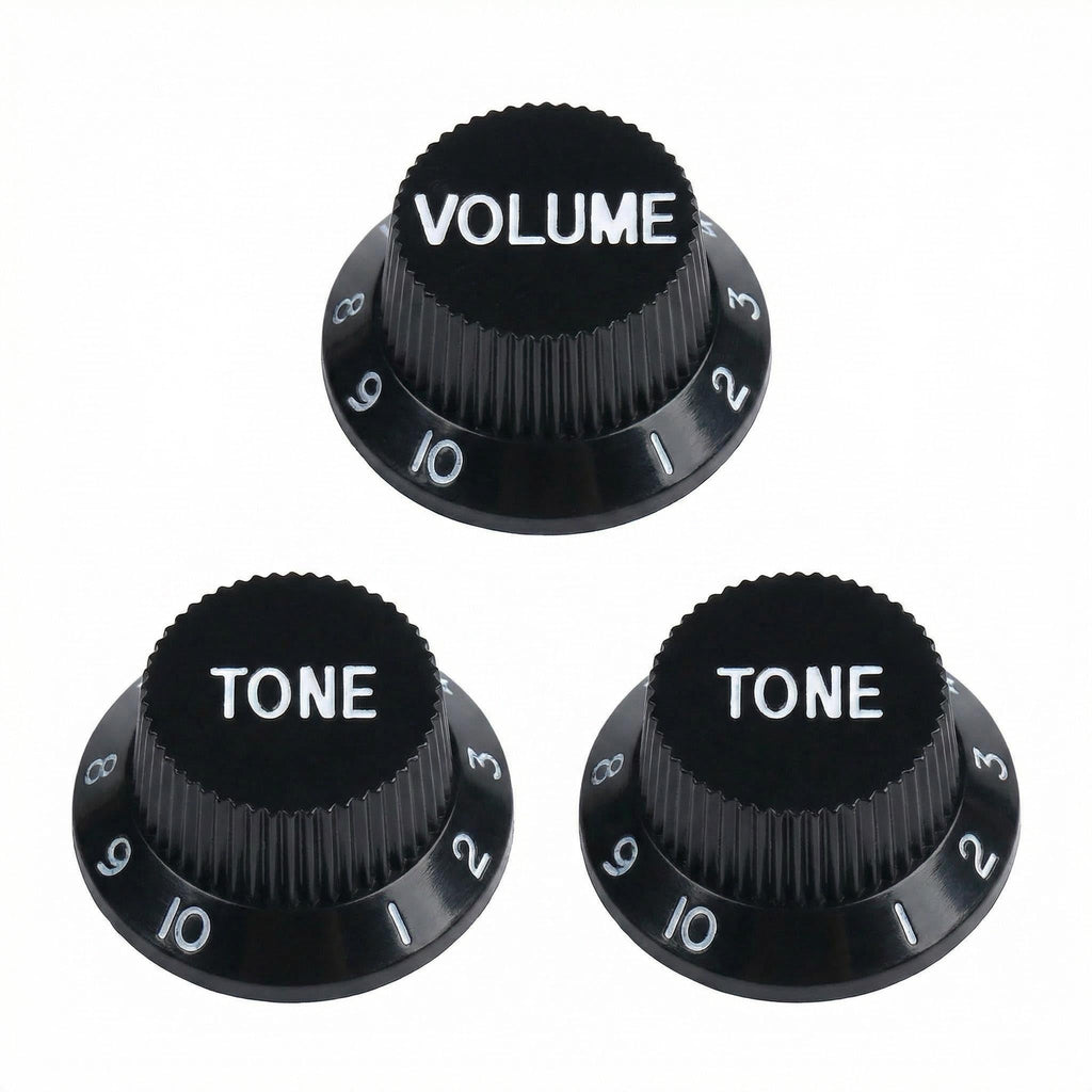 Black 1 Volume 2 Tone Guitar Control Knobs Set Z482409