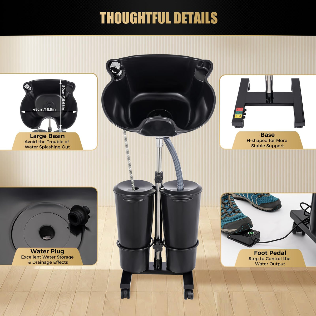 Portable Shampoo Bowl with Adjustable Height Z1660