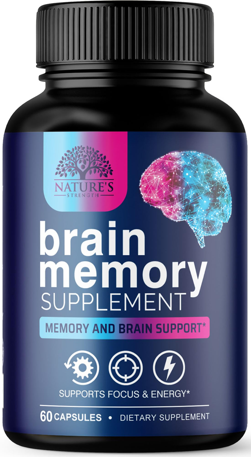 Brain Health Supplement with Bacopa, Phosphatidylserine & DMAE - 60 Capsules B8777