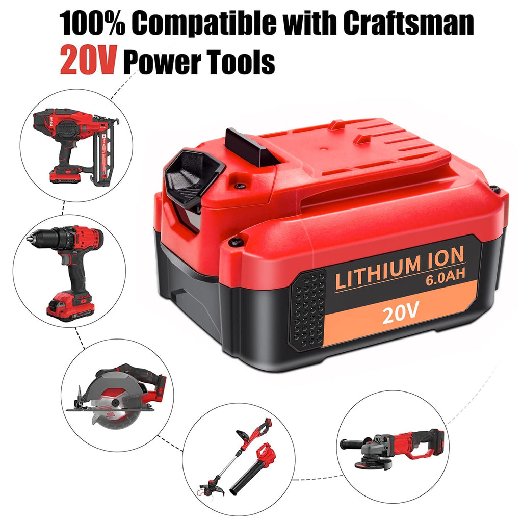 20V 6000mAh Replacement Battery 2 Packs O2842