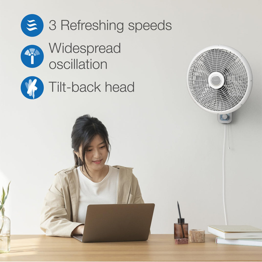 16" 3-Speed Oscillating Wall Mount Fan C66384